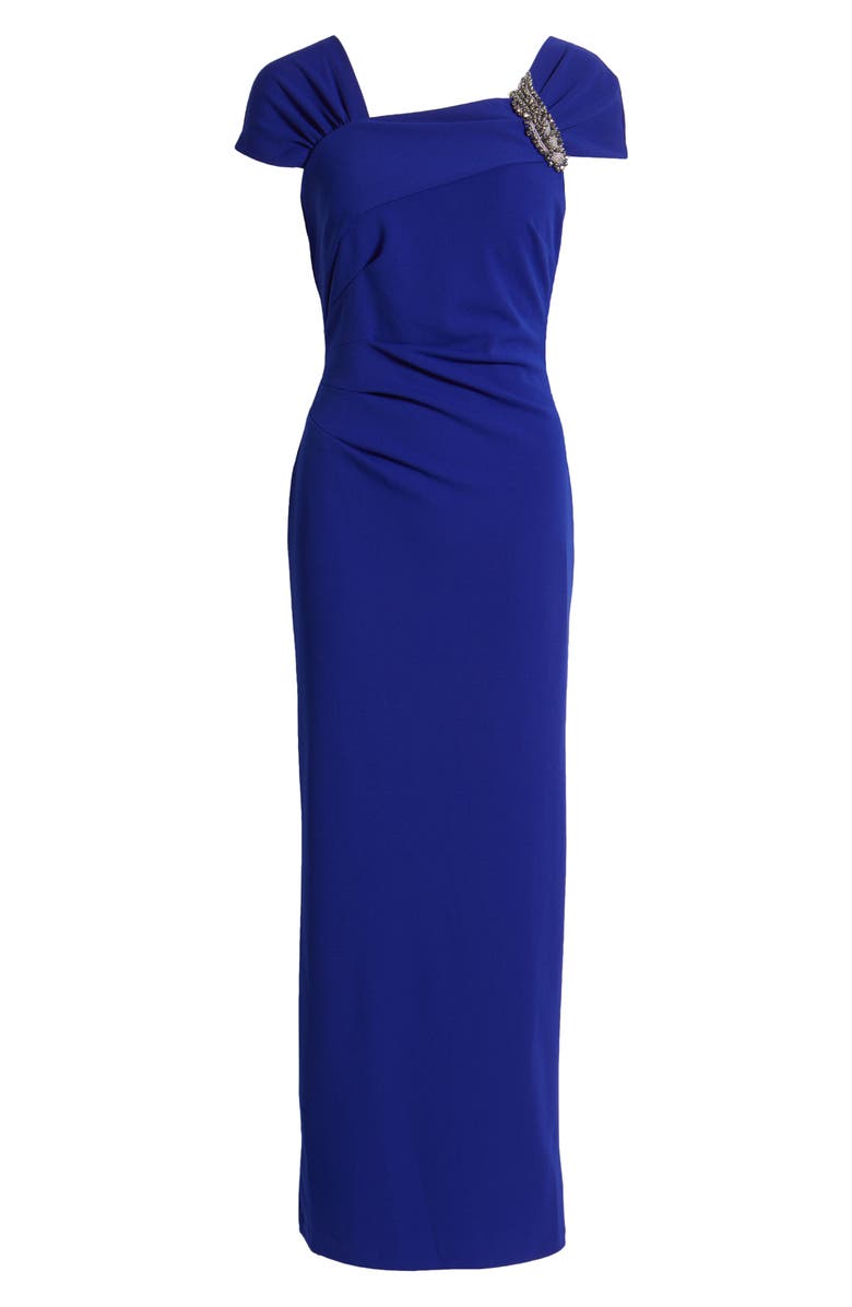 Alex Evenings Rhinestone Cap Sleeve Gown, Alternate, color, 