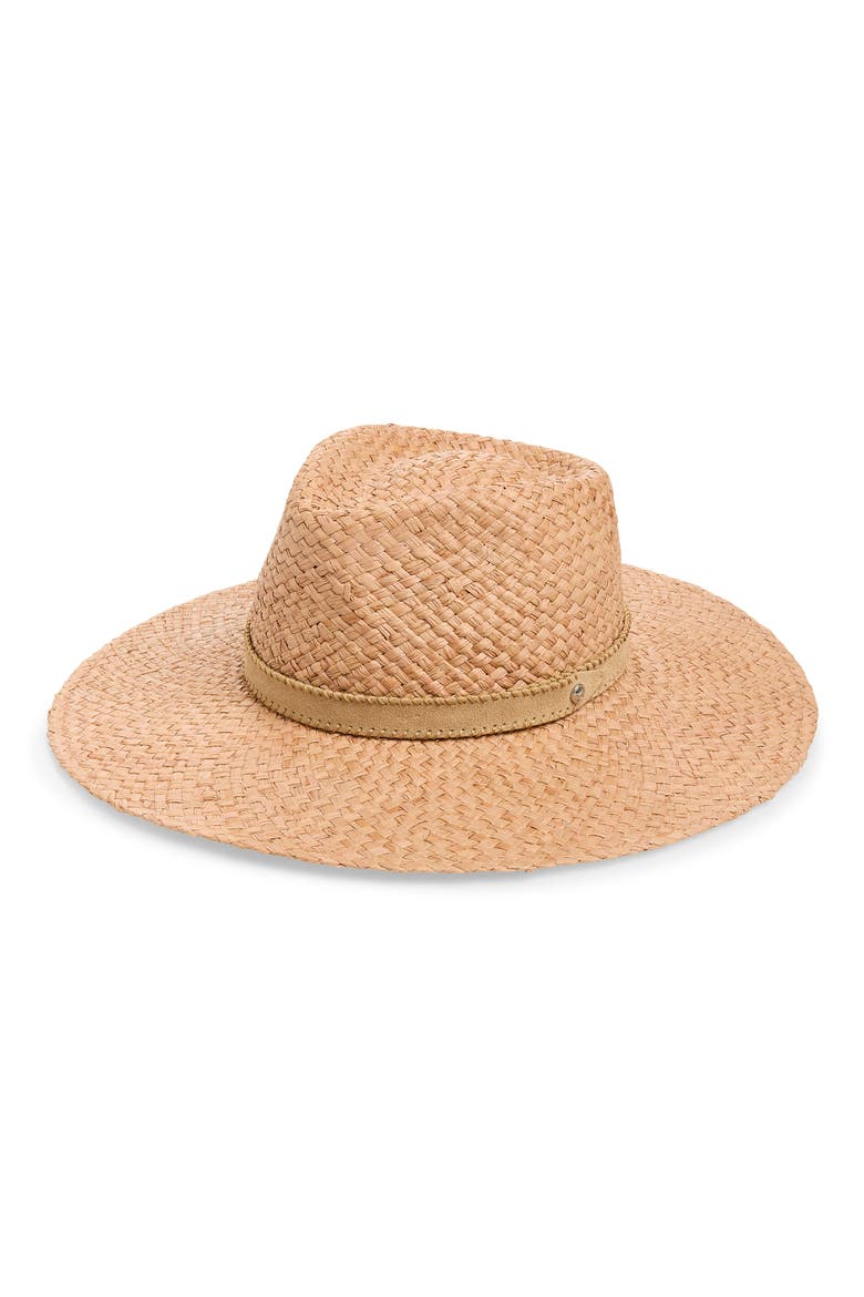 Western Straw Fedora, Main, color, CARAMEL