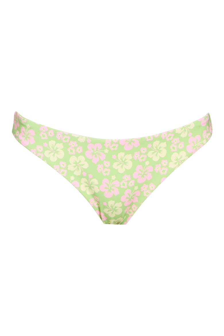 Nocturnal Floral Bikini Bottoms, Alternate, color, GREEN HIBISCUS