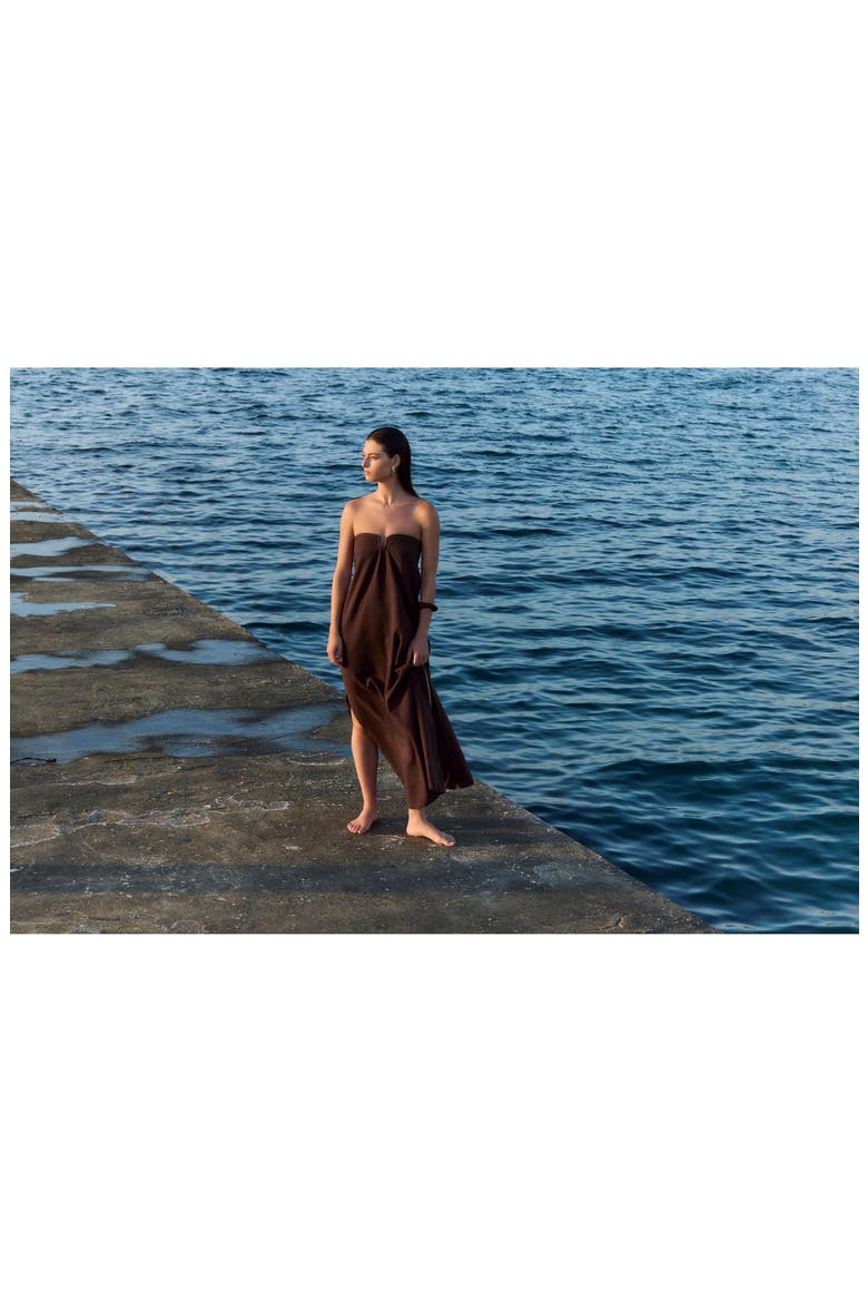 La Mar U Wire Midi Dress Cover-Up, Alternate, color, Brown