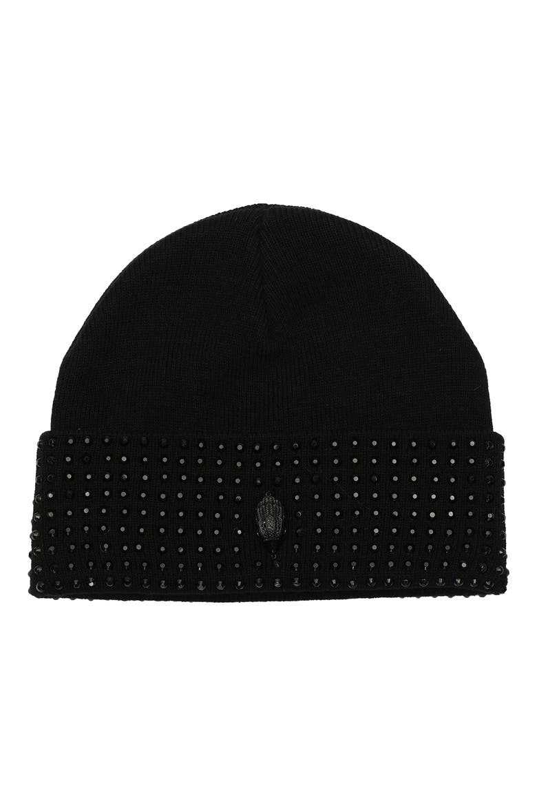 Crystal Cuff Beanie, Main, color, BLACK