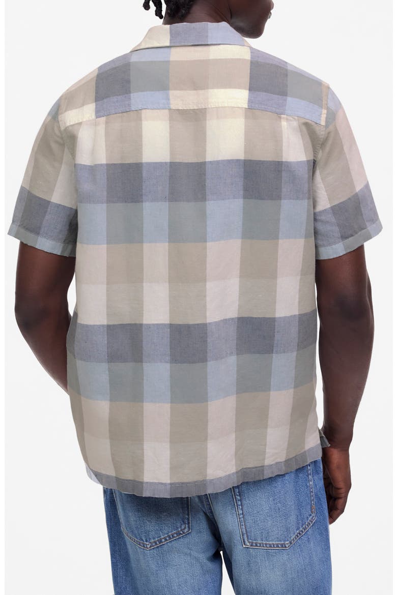 Short Sleeve Button-Up Shirt in Cotton-Linen Blend, Alternate, color, SEASIDE MULTI