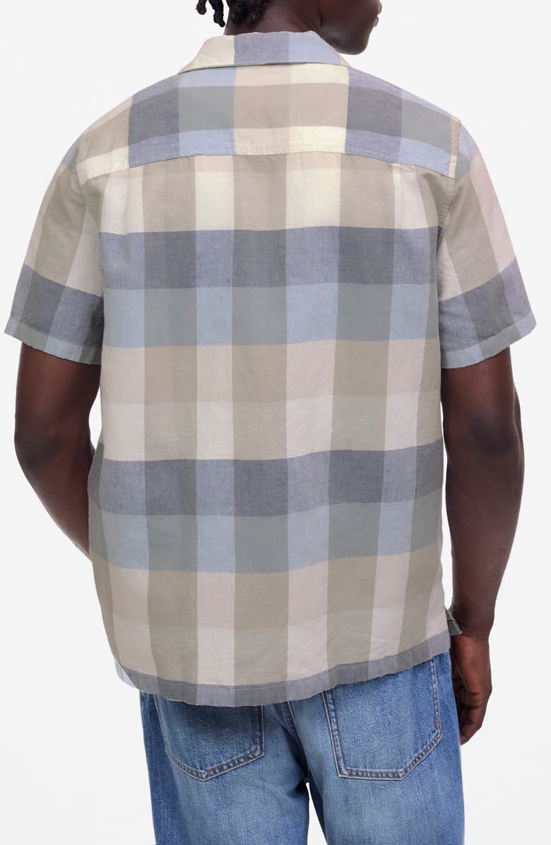 Madewell Short Sleeve Button-Up Shirt in Cotton-Linen Blend, Alternate, color, Seaside Multi