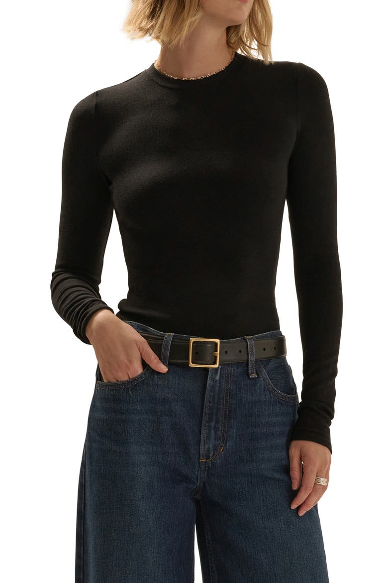 The Heritage Long Sleeve Tee, Main, color, BLACK