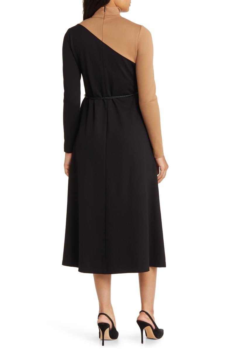 Anne Klein Colorblock Belted Long Sleeve Midi Dress, Alternate, color,
