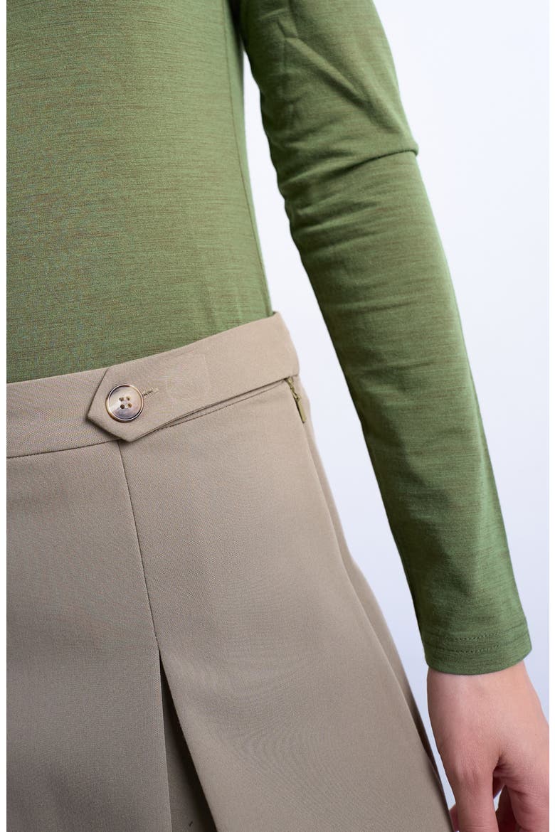 Box Pleat Miniskirt, Alternate, color, BROWN