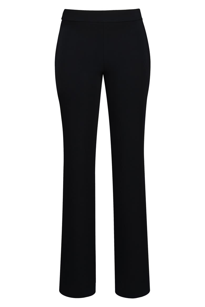 Chiara Straight Leg Crepe Trousers, Alternate, color, BLACK