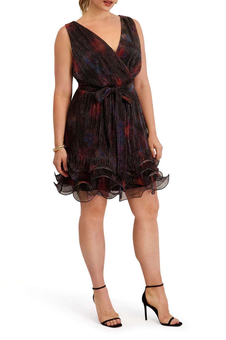 Shimmer Knit Minidress, Alternate, color, BLCK MULTI