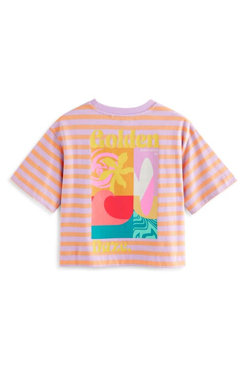 Next Kids' Stripe Graphic T-shirt In Pink