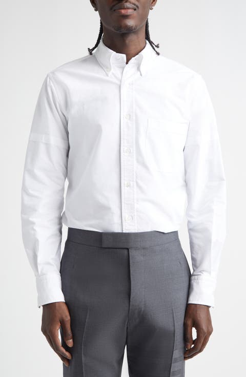Cotton Oxford Armband Button-Down Shirt
