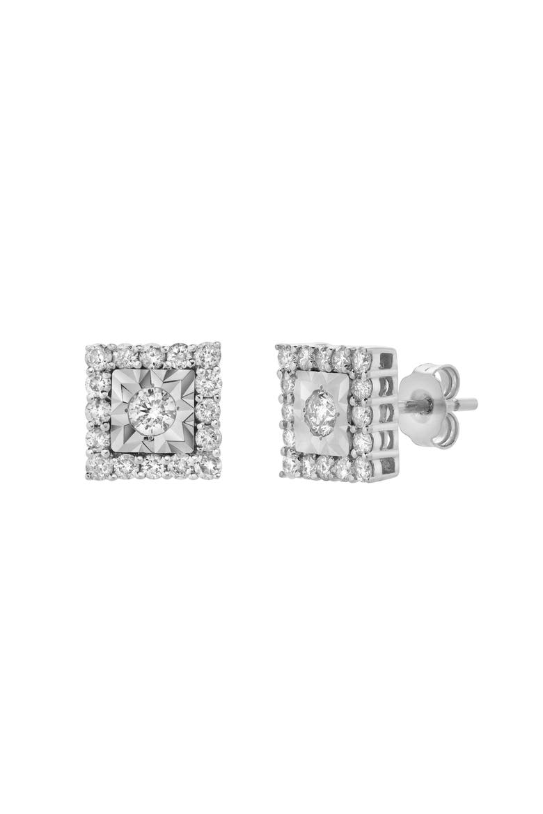 Legatum 10K Gold Diamond Unisex Earrings - 0.74 Cts, Alternate, color, 10K White Gold