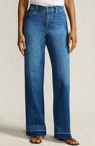 Lands' End High Rise Wide Leg Denim Jeans
