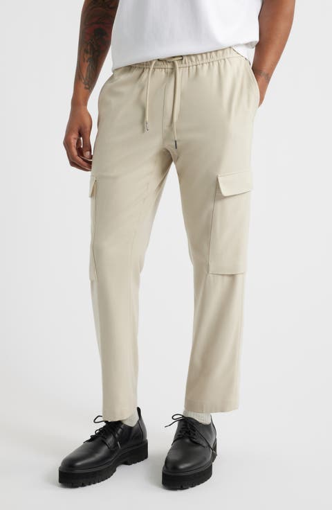 Elastic Waist Straight Leg Cargo Pants