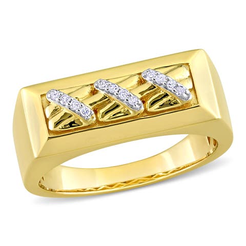 Diamond Triple Crossover Design Ring 14k Gold