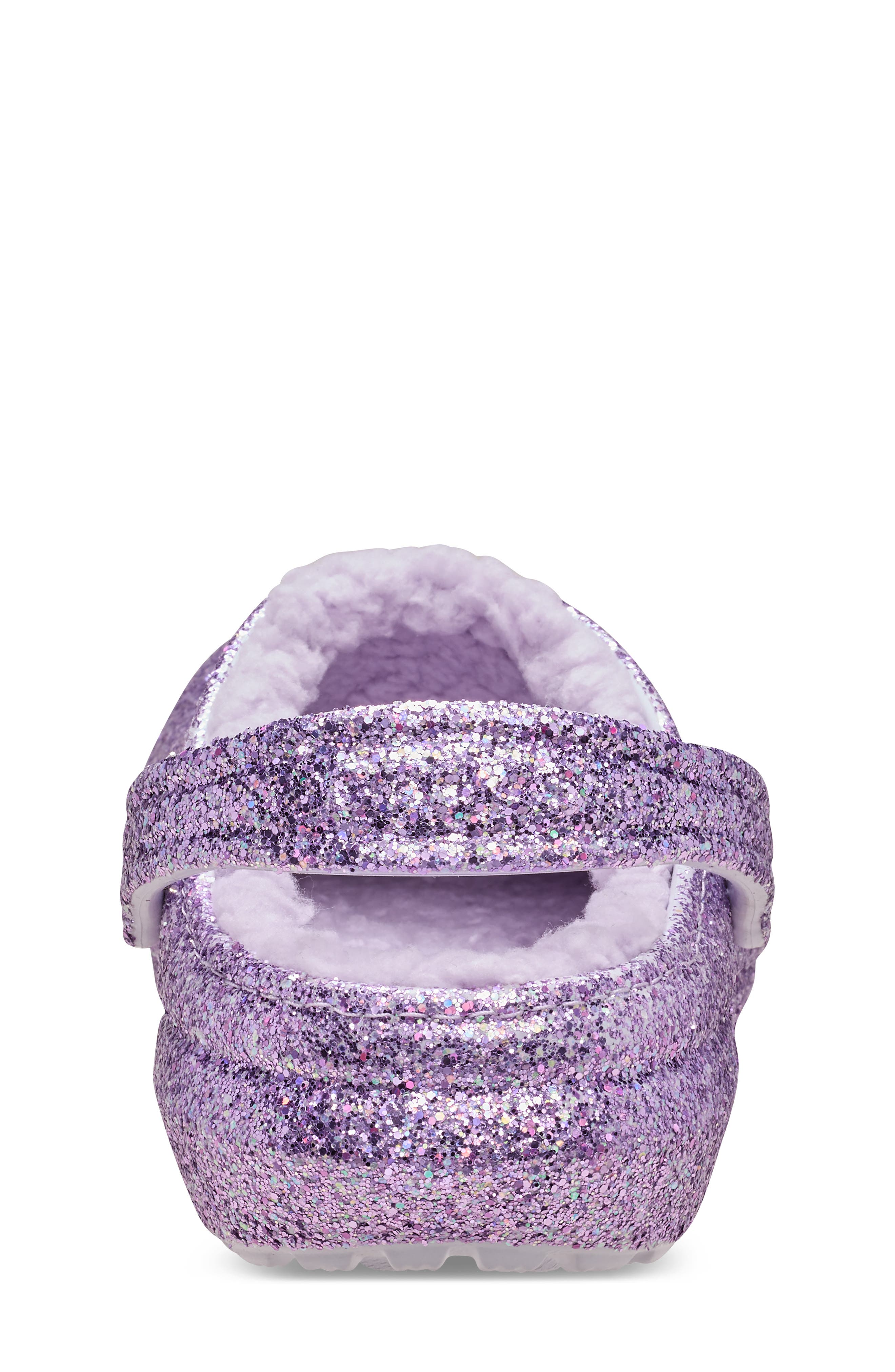 CROCS Kids' Classic Glitter Fleece Lined Clogs, Alternate, color, 