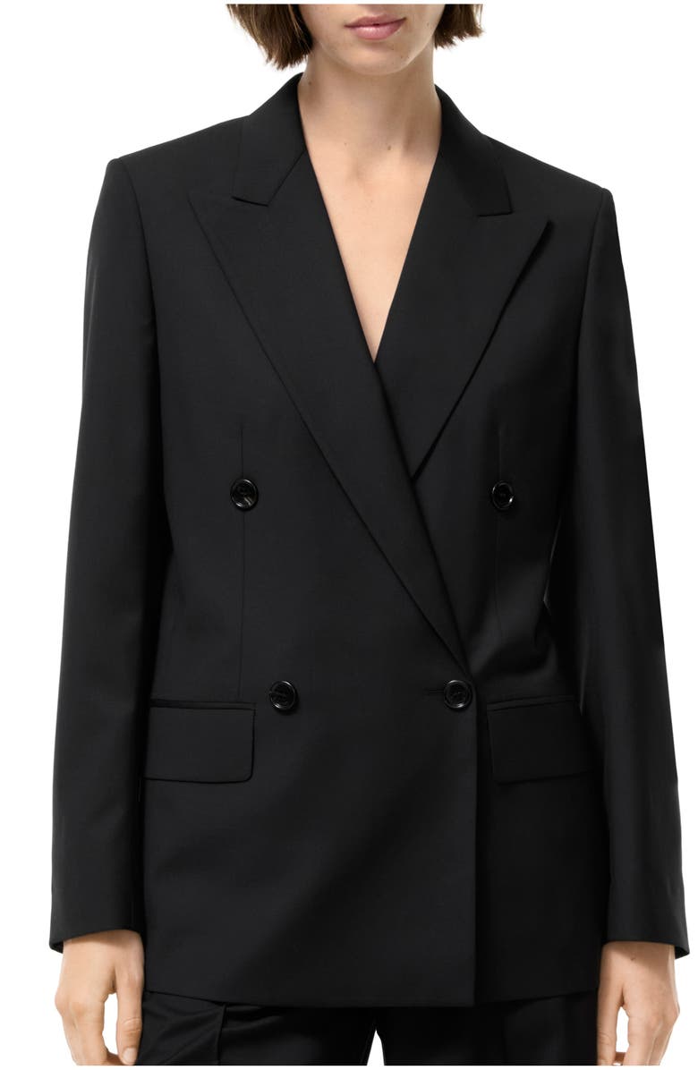 Burberry Wool Tailored Jacket, Main, color, Black