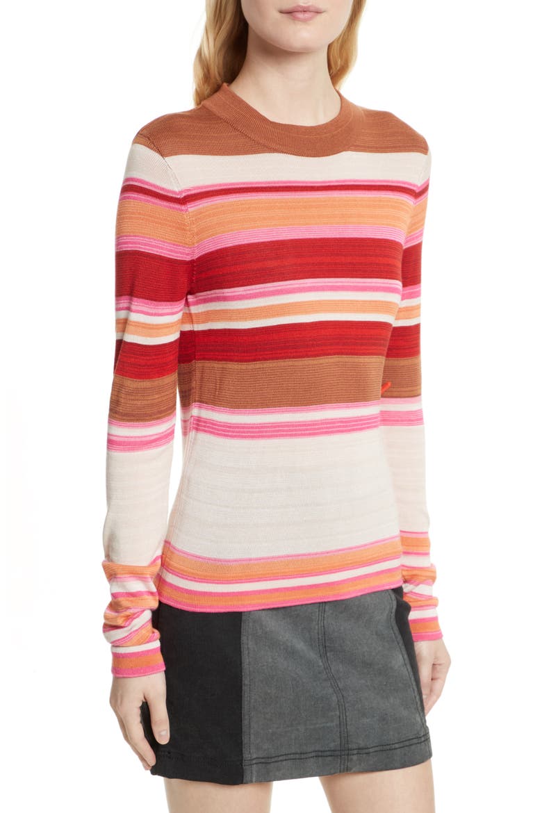 Show Off Your Stripes Sweater, Alternate, color, RED