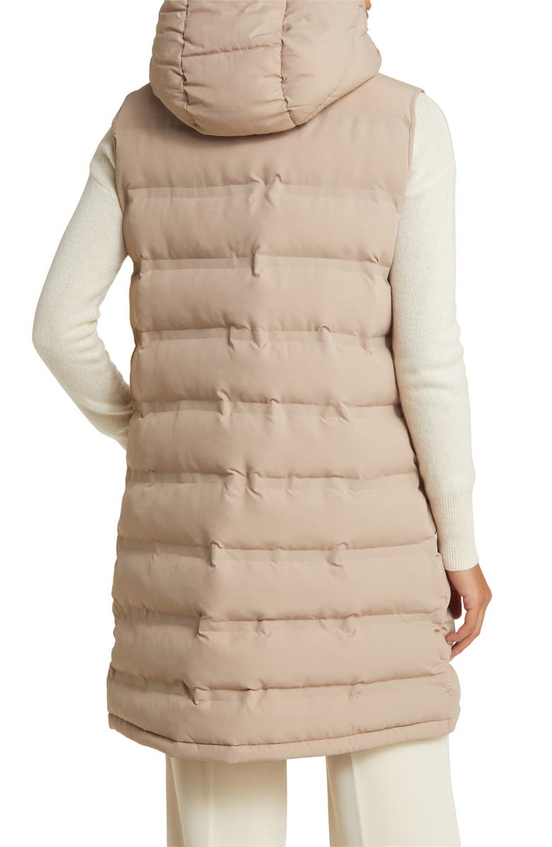 BCBGeneration Hooded Water Resistant Longline Puffer Vest, Alternate, color, 