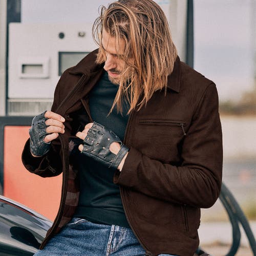 Last Wolf Indiana Dunes Moto Jacket In Brown