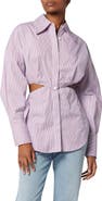 Equipment Alya Cutout Silk Button-Up Shirt