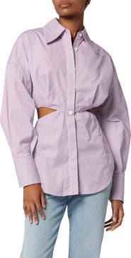 Equipment Alya Cutout Silk Button-Up Shirt
