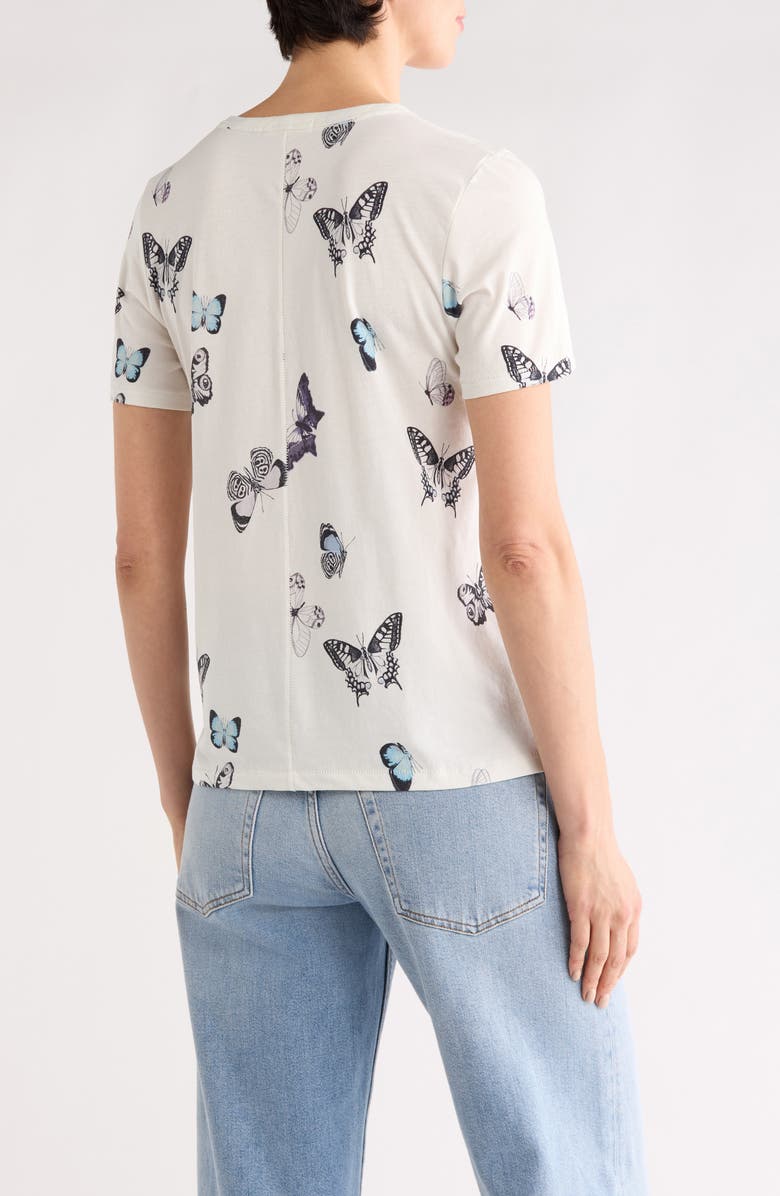 rag & bone Butterfly Jersey T-Shirt, Alternate, color, Ivory Multi