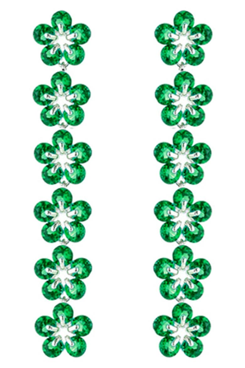 Leila Flower Drop Earrings, Main, color, GREEN
