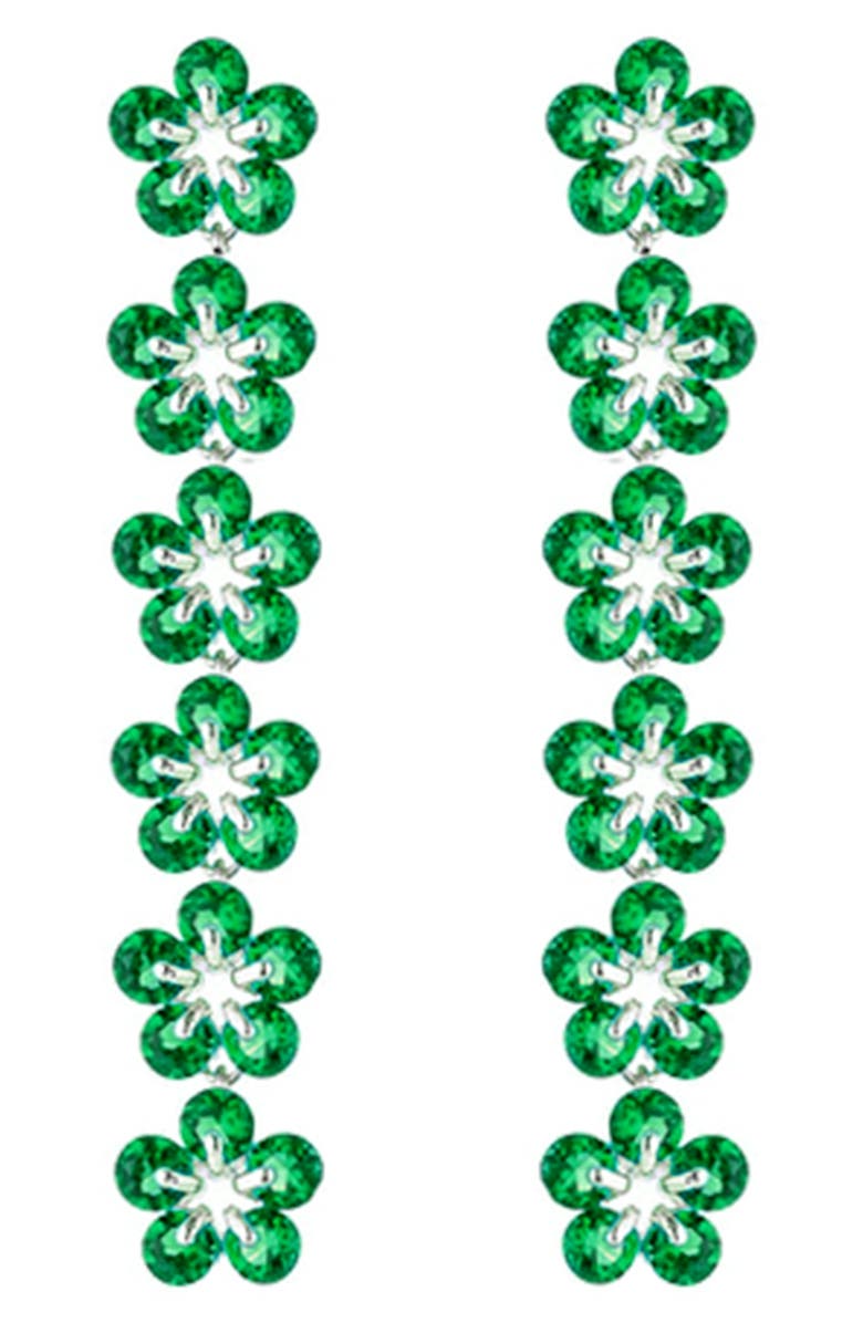 EYE CANDY LOS ANGELES Leila Flower Drop Earrings, Main, color, Green