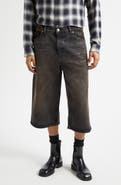 OUR LEGACY Paint Splattered Denim Bermuda Shorts