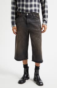 OUR LEGACY Paint Splattered Denim Bermuda Shorts