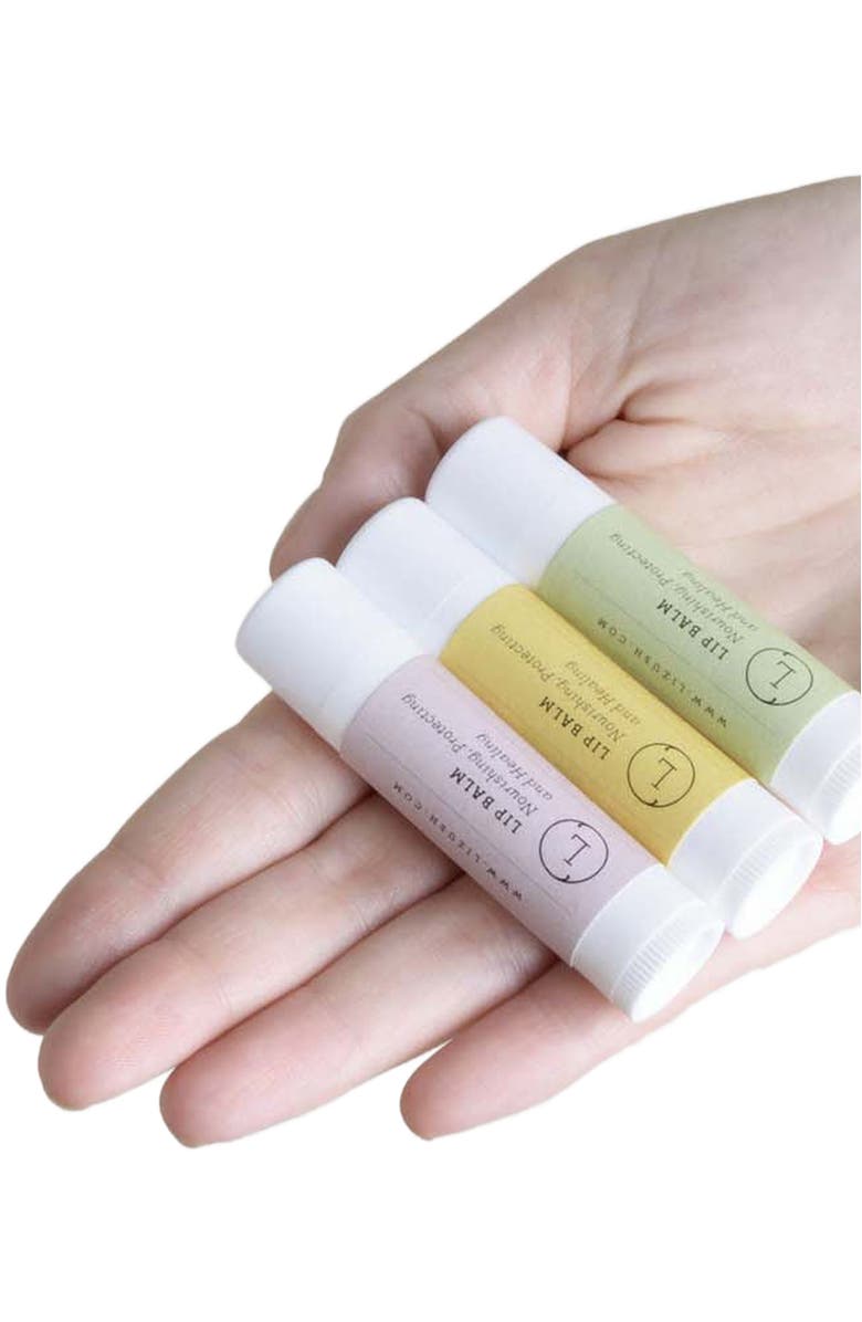 Lizush Lip Balm Set of 3 Natural Unscented, Alternate, color, NO COLOR