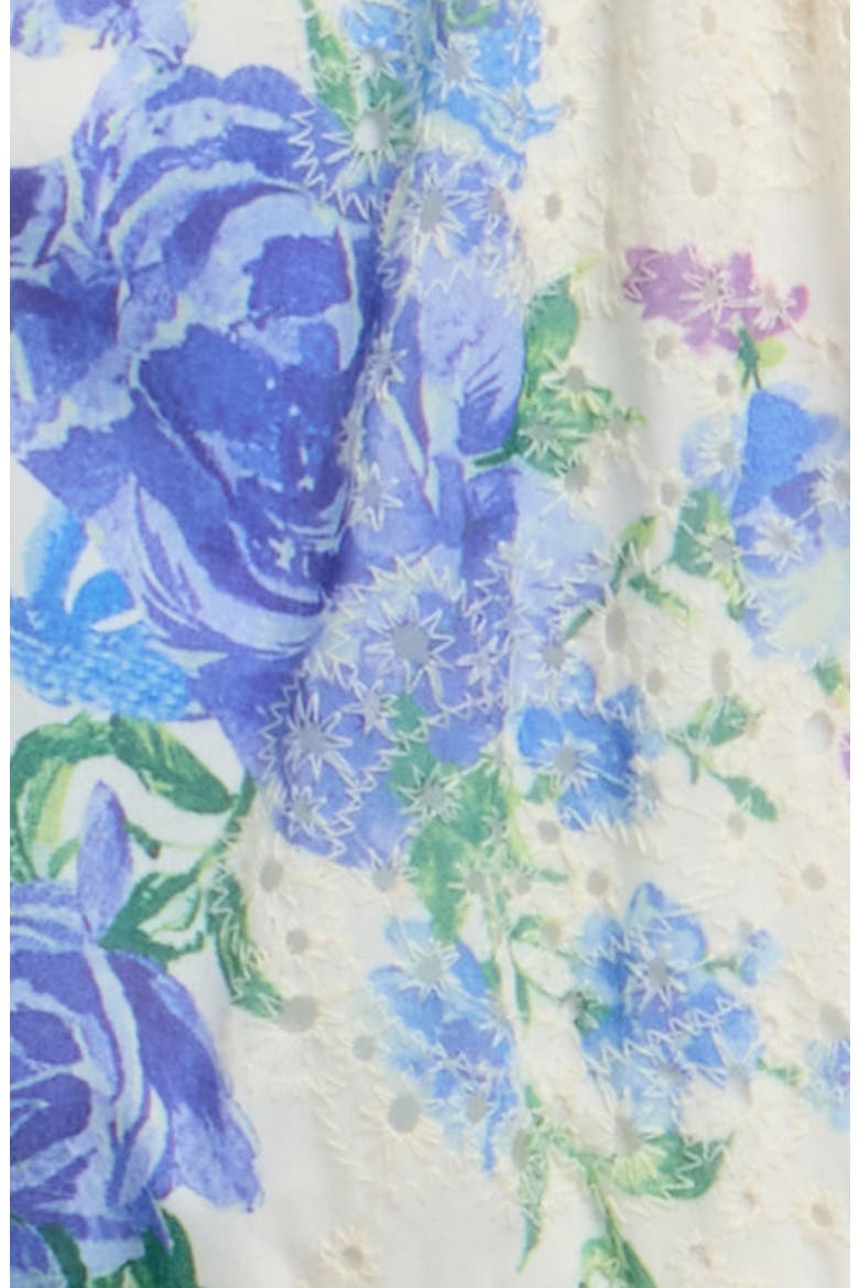 Kids' Floral Eyelet Romper, Alternate, color, IVORY MULT