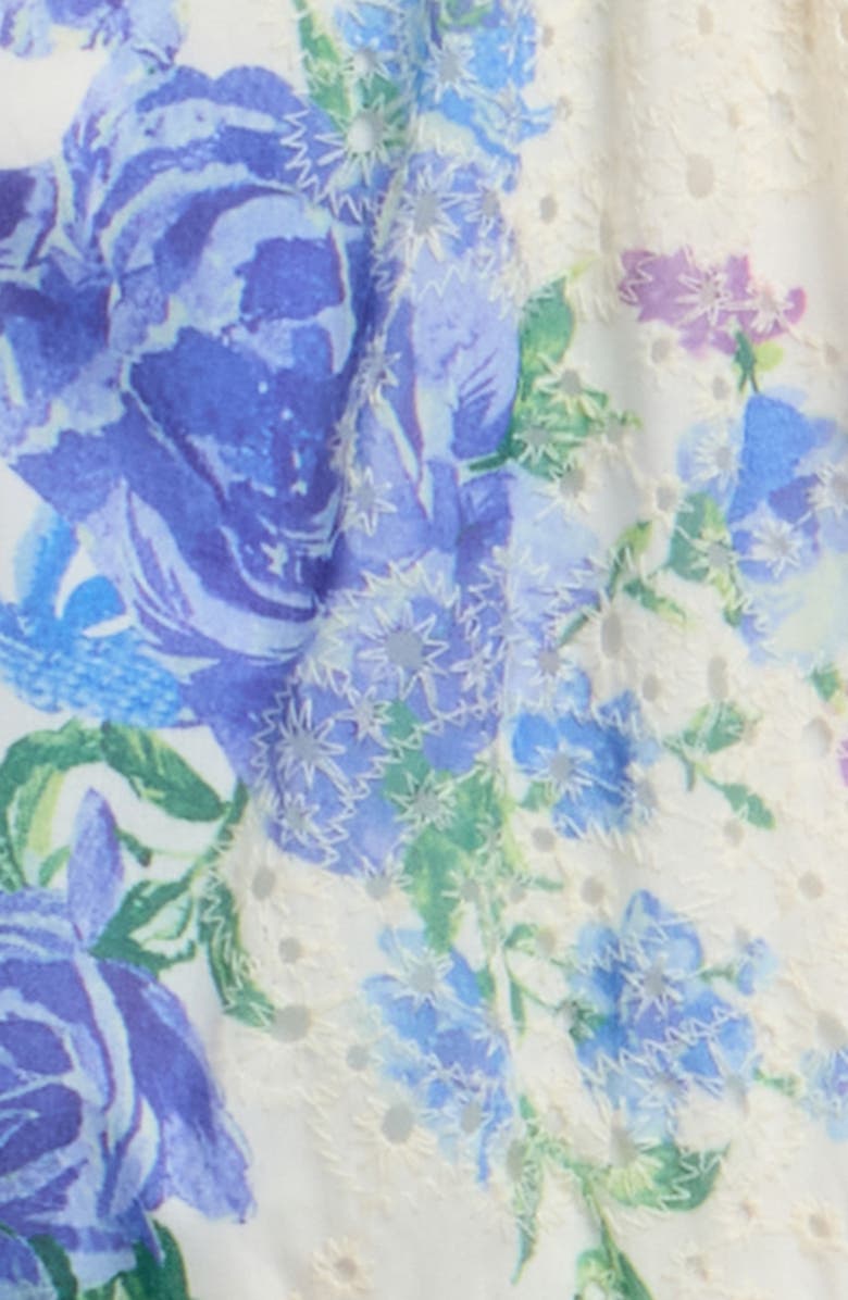 Truly Me Kids' Floral Eyelet Romper, Alternate, color, Ivory Mult