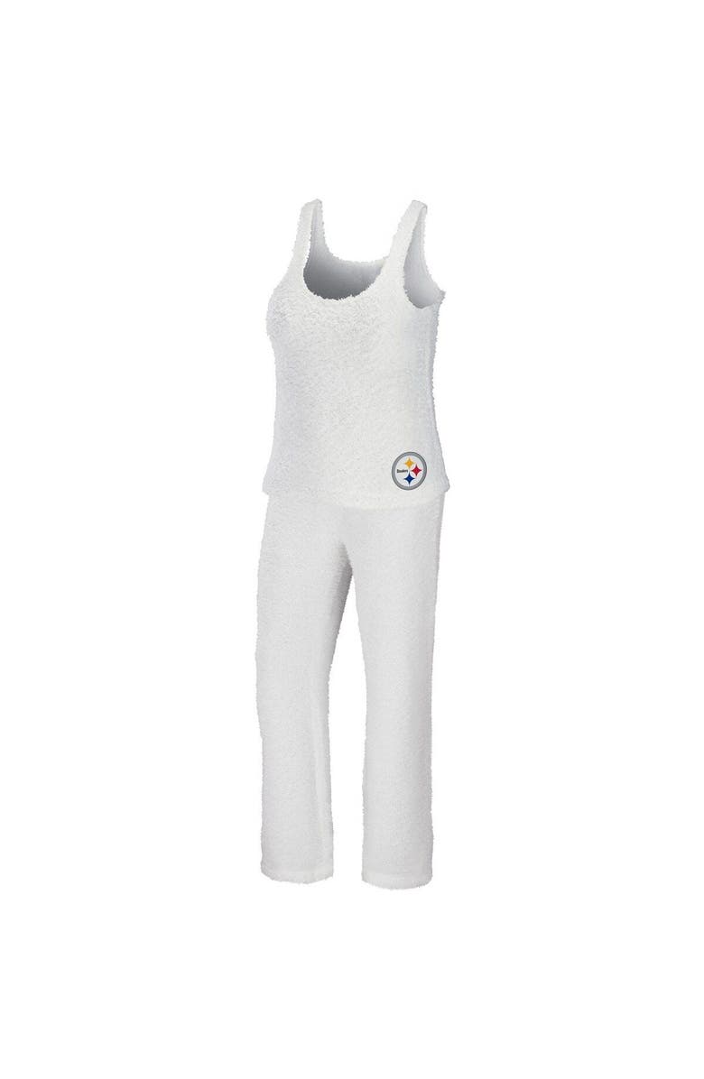 WEAR by Erin Andrews Women's WEAR by Erin Andrews Cream Pittsburgh Steelers Plus Size Cozy Scoop Neck Tank Top & Pants Set, Main, color, Cream