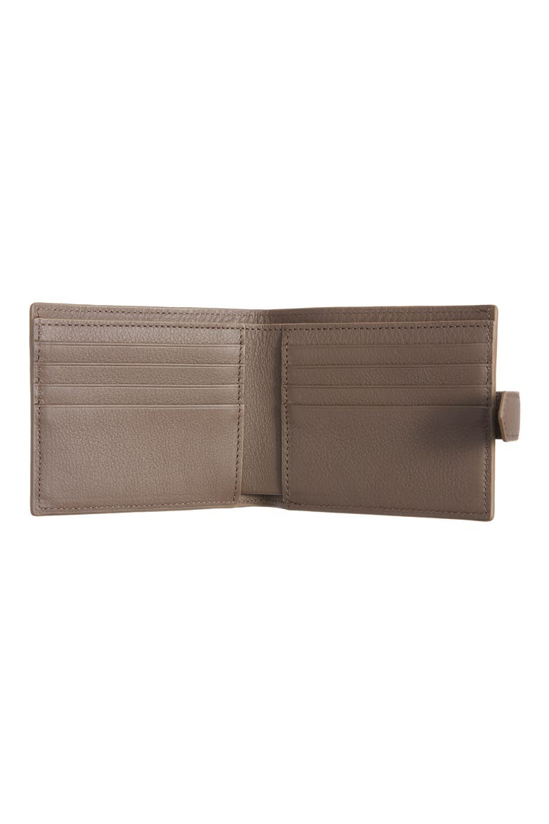 Tumbled Calfskin Billfold Wallet, Alternate, color, DARK BEIGE