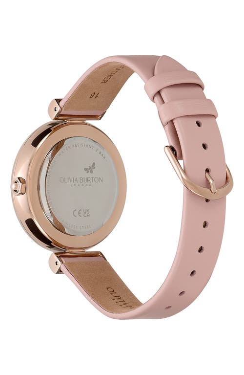 Olivia Burton Women's Dogwood Blush Leather Watch 36mm In Gold