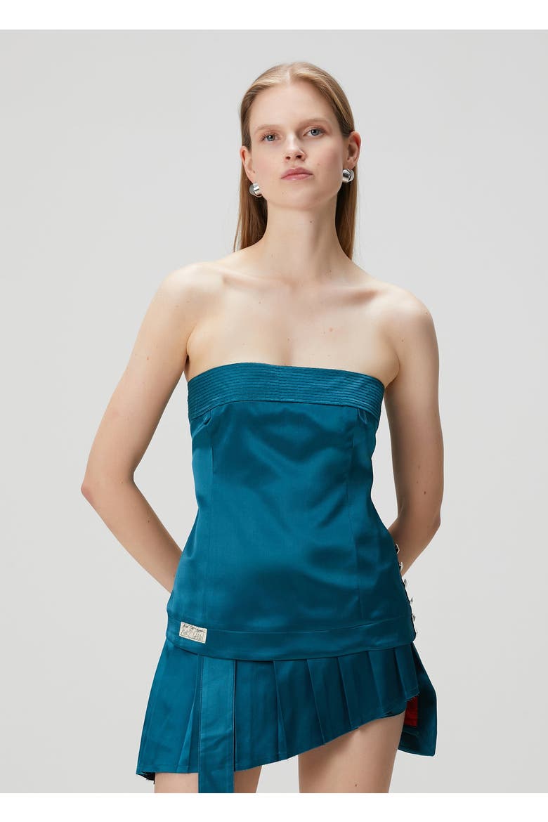 Pure Silk Strap Top, Alternate, color, BLUE