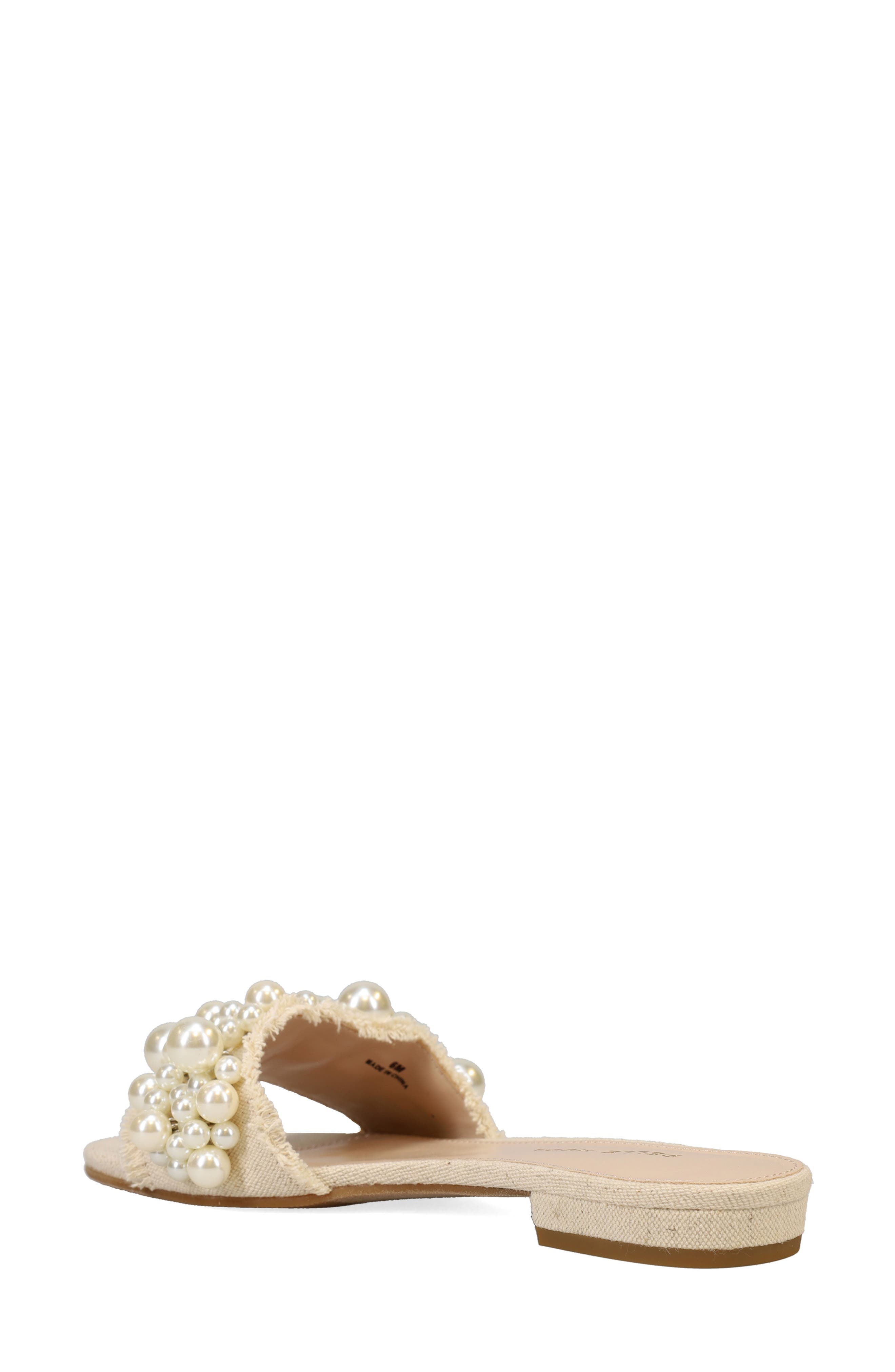 Pelle Moda Bayer Imitation Pearl Slide Sandal, Alternate, color, Natural