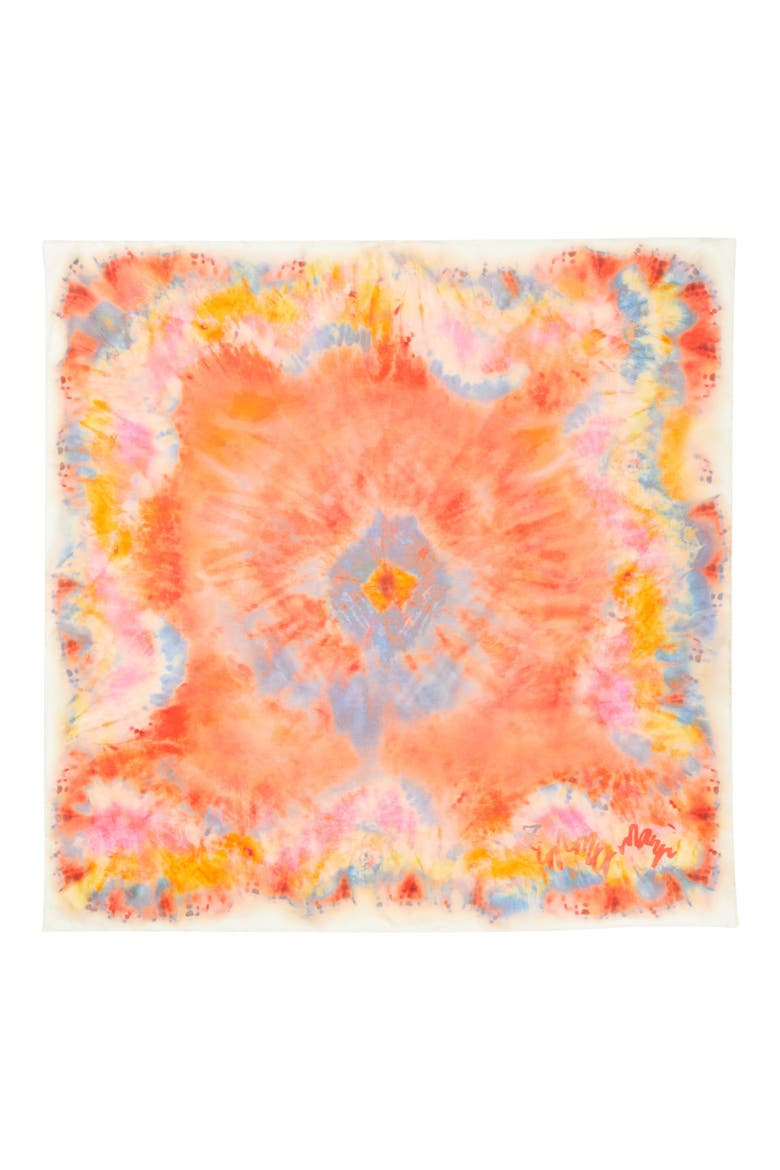 Tie Dye Silk Square Scarf, Alternate, color, RUBY TIE DYE