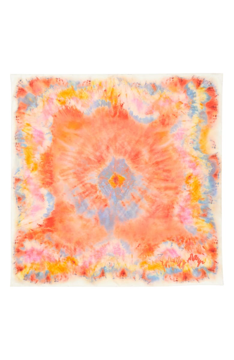 Zimmermann Tie Dye Silk Square Scarf, Alternate, color, Ruby Tie Dye
