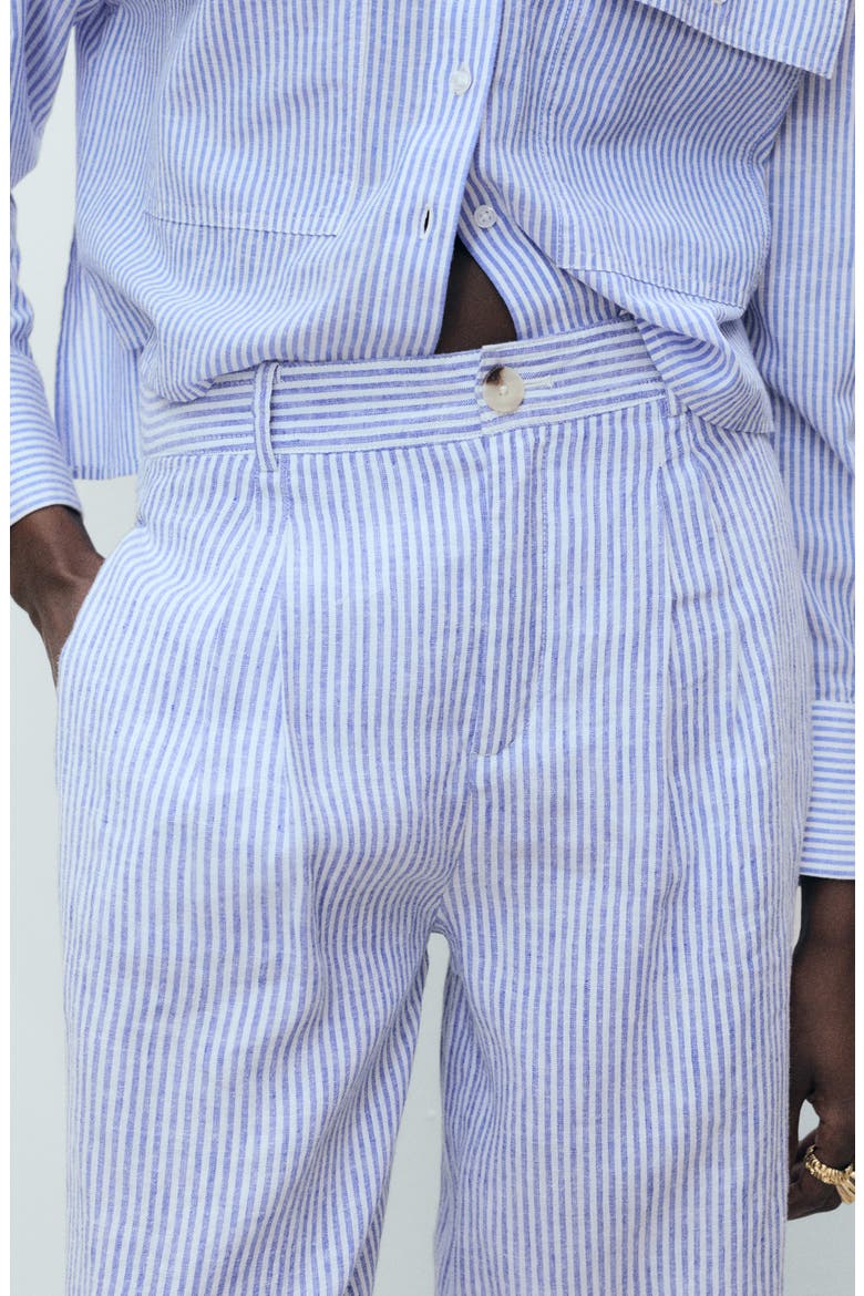 Stripe Linen Blend Pants, Alternate, color, BLUE