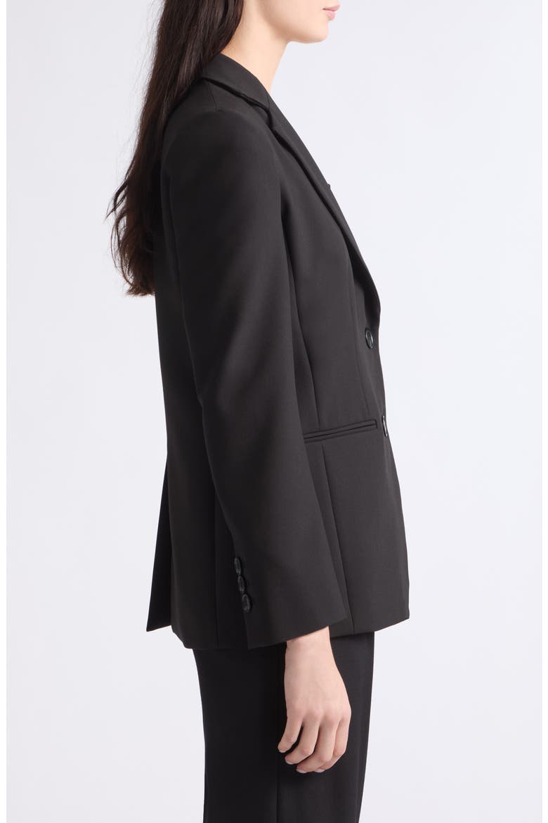 Black Cady Stretch Crepe Blazer, Alternate, color, SOLID BLACK