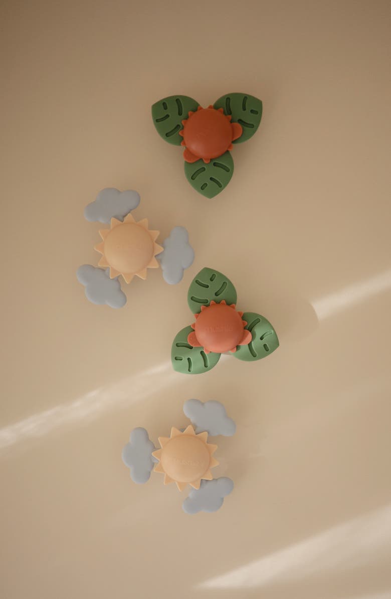 Mushie Dino Suction Spinner, Alternate, color, Green Multi