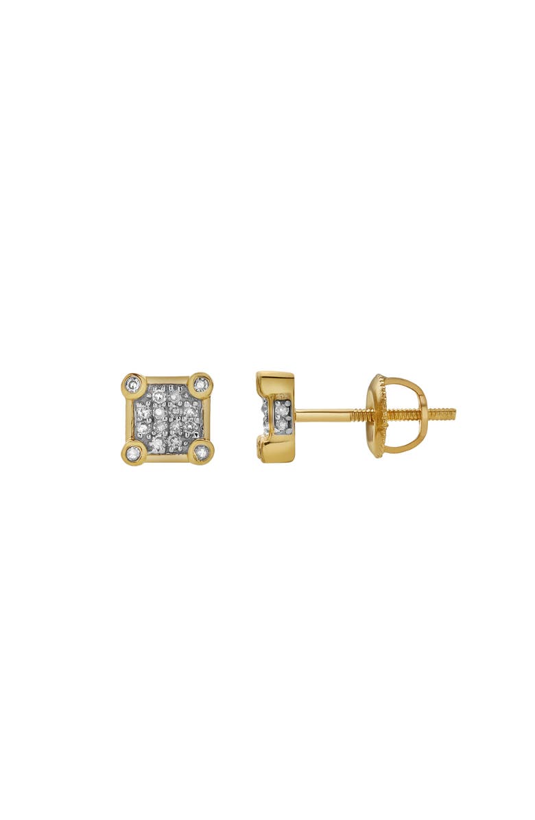LuvMyJewelry Brincadeira 10K Yellow Gold Diamond Unisex Earrings - 0.14 Cts, Alternate, color, 10K Yellow Gold