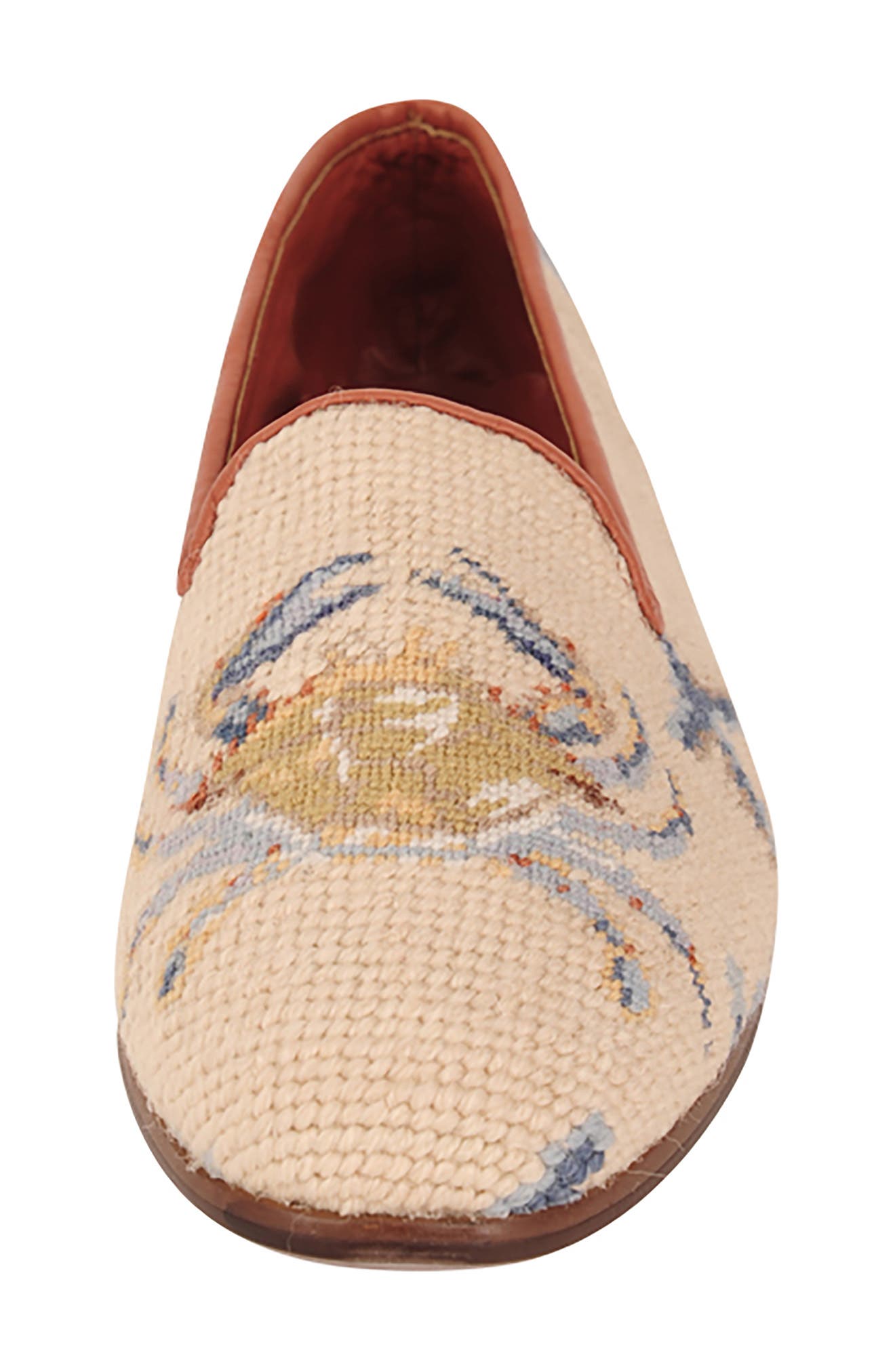 ByPaige BY PAIGE Needlepoint Crab Flat, Alternate, color, Tan