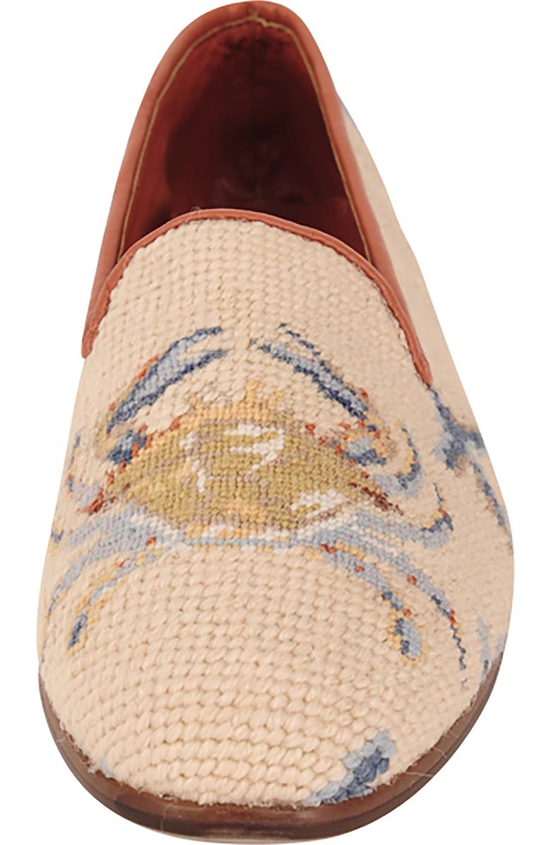ByPaige BY PAIGE Needlepoint Crab Flat, Alternate, color, Tan