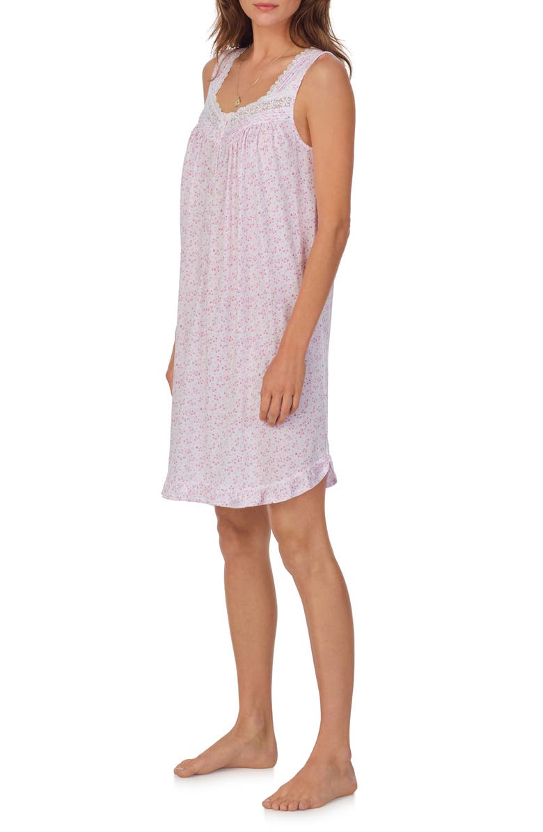 Eileen West Floral Sleeveless Short Jersey Chemise, Alternate, color, 