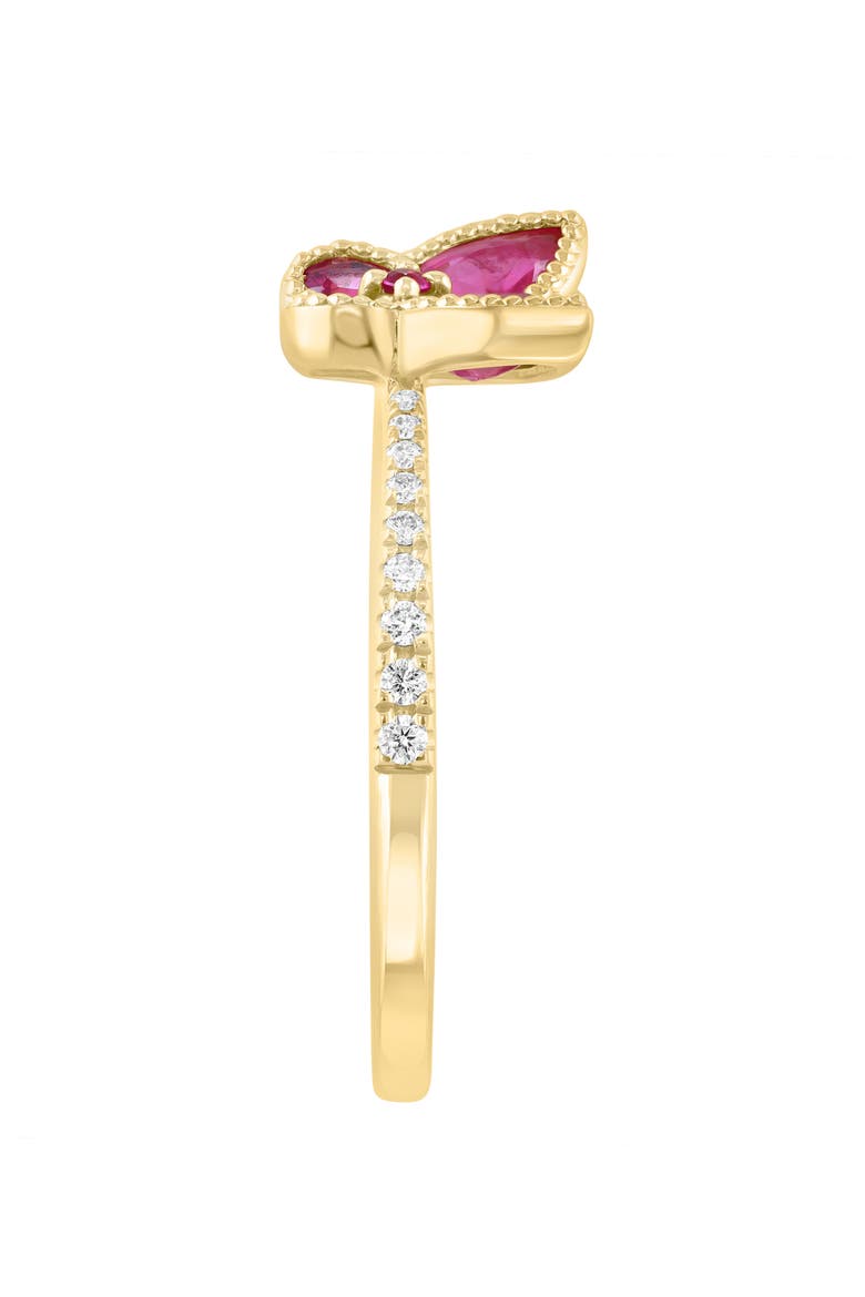 Diamond & Ruby Butterfly Ring, Alternate, color, RED