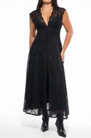 Popilush Shapewear Boho Floral Lace V Neck Resort Maxi Dress
