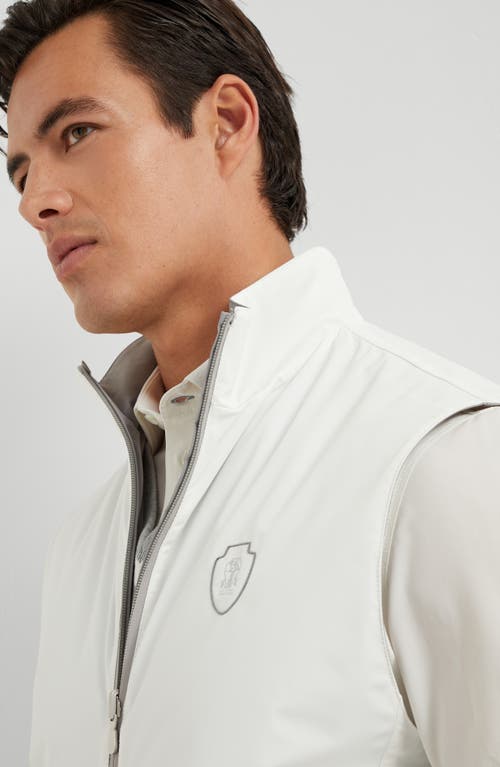 Brunello Cucinelli Nylon Weather-resistant Reversible Gilet In Off-white
